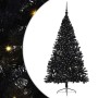 Árbol de Navidad Artificial Preiluminado Negro 210 cm PVC