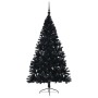 Árbol de Navidad Artificial Preiluminado Negro 210 cm PVC