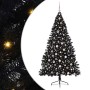 Árbol de Navidad Artificial Preiluminado Negro 210 cm PVC