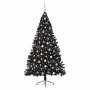 Árbol de Navidad Artificial Preiluminado Negro 210 cm PVC