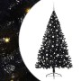 Árbol de Navidad Artificial Preiluminado Negro 210 cm PVC
