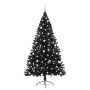 Árbol de Navidad Artificial Preiluminado Negro 210 cm PVC