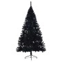 Árbol de Navidad Artificial Preiluminado Negro 210 cm PVC