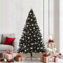 Árbol de Navidad Artificial Preiluminado Negro 210 cm PVC