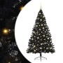 Árbol de Navidad Artificial Preiluminado Negro 210 cm PVC