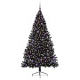 Árbol de Navidad Artificial Preiluminado Negro 210 cm PVC