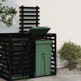 Extension for black pine wood trash bin shed by vidaXL, Waste container supports - Ref: Foro24-825111, Price: 95,97 €, Discou...
