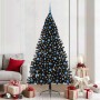 Árbol de Navidad Artificial Preiluminado Negro 210 cm PVC