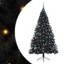 Árbol de Navidad Artificial Preiluminado Negro 210 cm PVC