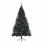 Árbol de Navidad Artificial Preiluminado Negro 210 cm PVC