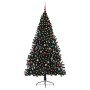 Árbol de Navidad Artificial Preiluminado Negro 210 cm PVC