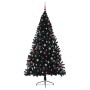 Árbol de Navidad Artificial Preiluminado Negro 210 cm PVC