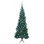 Árbol de Navidad Artificial de Esquina Verde 180 cm PVC y Metal