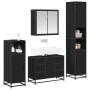 Juego de muebles de baño 4 pcs Roble negro 80 x 33 x 60 cm