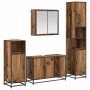 Juego de muebles de baño 4 pcs Madera vieja 90 x 33 x 60 cm