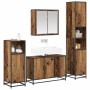 Juego de muebles de baño 4 pcs Madera vieja 90 x 33 x 60 cm