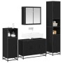 Juego de muebles de baño 4 pcs Roble negro 90 x 33 x 60 cm