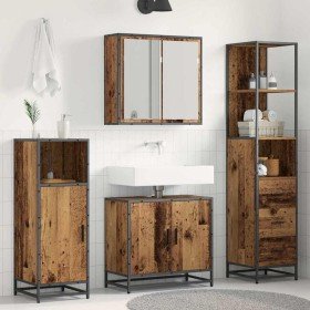 Juego de muebles de baño 3 pcs Madera vieja 65 x 33 x 60 cm