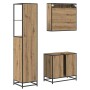 Juego de muebles de baño 3 pcs Roble artisan 65 x 33 x 60 cm