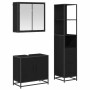 Juego de muebles de baño 3 pcs Roble negro 65 x 33 x 60 cm