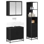 Juego de muebles de baño 3 pcs Roble negro 65 x 33 x 60 cm