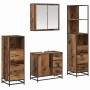 Juego de muebles de baño 4 pcs Madera vieja 65 x 33 x 60 cm