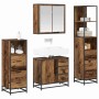 Juego de muebles de baño 4 pcs Madera vieja 65 x 33 x 60 cm