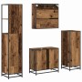 Juego de muebles de baño 4 pcs Madera vieja 65 x 33 x 60 cm