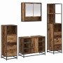 Juego de muebles de baño 4 pcs Madera vieja 80 x 33 x 60 cm