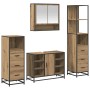 Juego de muebles de baño 4 pcs Roble artisan 80 x 33 x 60 cm