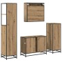 Juego de muebles de baño 4 pcs Roble artisan 80 x 33 x 60 cm