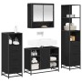 Juego de muebles de baño 4 pcs Roble negro 80 x 33 x 60 cm