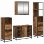 Juego de muebles de baño 4 pcs Madera vieja 80 x 33 x 60 cm