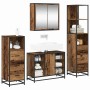 Juego de muebles de baño 4 pcs Madera vieja 80 x 33 x 60 cm