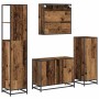 Juego de muebles de baño 4 pcs Madera vieja 80 x 33 x 60 cm