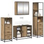 Juego de muebles de baño 4 pcs Roble artisan 80 x 33 x 60 cm