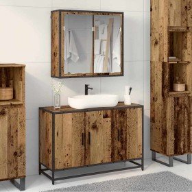Juego de muebles de baño con estante 2 pcs Madera Vieja en Muebles de baño | Comprar online en Foro24