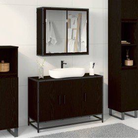 Juego de muebles de baño 2 pcs Roble negro 90 x 33 x 60 cm