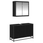 Juego de muebles de baño 2 pcs Roble negro 90 x 33 x 60 cm