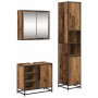 Juego de muebles de baño 3 pcs Madera vieja 65 x 33 x 60 cm