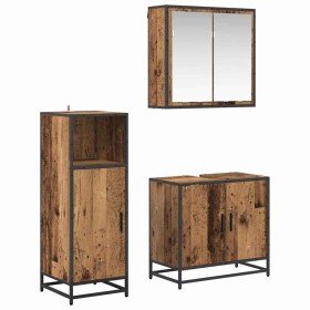 Juego de muebles de baño 3 pcs Madera vieja 60 x 33 x 60 cm