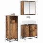 Juego de muebles de baño 3 pcs Madera vieja 60 x 33 x 60 cm