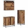 Juego de muebles de baño 3 pcs Madera vieja 60 x 33 x 60 cm