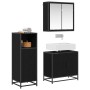 Juego de muebles de baño 3 pcs Roble negro 60 x 33 x 60 cm