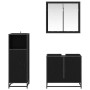 Juego de muebles de baño 3 pcs Roble negro 60 x 33 x 60 cm
