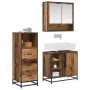 Juego de muebles de baño 3 pcs Madera vieja 65 x 33 x 60 cm