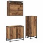 Juego de muebles de baño 3 pcs Madera vieja 65 x 33 x 60 cm