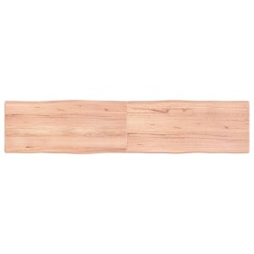 Tablero mesa madera tratada borde natural marrón 180x40x(2-4)cm
