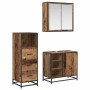 Juego de muebles de baño 3 pcs Madera vieja 65 x 33 x 60 cm
