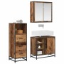 Juego de muebles de baño 3 pcs Madera vieja 65 x 33 x 60 cm